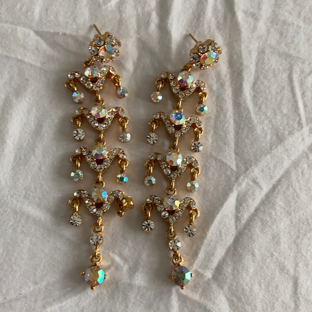 Gold crystal earrings
